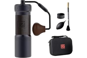 1Zpresso K-Ultra Manual Coffee Grinder Iron Gray with Carrying Case, Assembly Consistency Grind Stainless Steel Conical Burr, Foldable Handle, Numerical External Adjustable Setting, All-Round Grinder