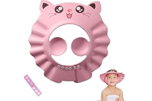 EUYKQNOI Gorro de Ducha de Bebé Para,Gorro ducha niños，Visera baño niños,Suave Ajustable con Protección para los oídos Gorro de ducha,Evita que los ojos se llenen de Agua y Champú Protege para el