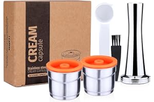 i Cafilas Capsule di caffè ricaricabili in acciaio inox compatibile con macchine Illy, capsule ricaricabili riutilizzabili per Illy, misurino+pennello