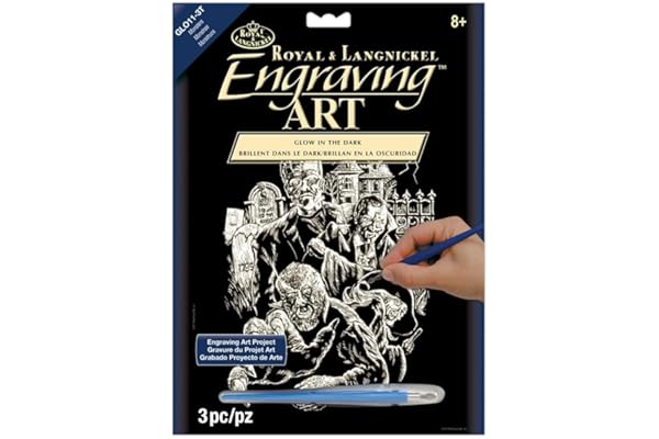 Royal & Langnickel GLO11 Gravure d'art brillant dans le noir Taille A4 Monstre