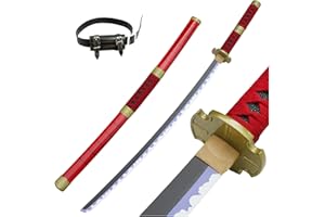 ZNLVZSH Roronoa Zoro Samurai Sword,Anime Cosplay Blade Katana Handmade Halloween Prop Wooden Model Sword Ninja Weapons Sword Toy For Adult Kids (size : 104cm/40.9in)(+belt, Kitetsu)