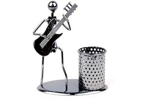 WINTERWORM School Days Iron Men Art Music Instrument Metal Pencil Cup Pen Container Holder Pencil Pot Organizer (Electric Guitar)