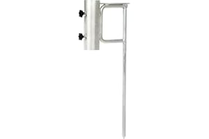 FVLFILASDAS Bodenhülse Sonnenschirm Rasendorn Stahl-Erdspieß für Sonnenschirme bis Ø42mm • Schirmständer Erdspieß Sonnenschirmhalterung, Bodenanker, Shirmständer, Besonders geeignet für den Tiefgrund