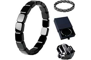 magimagi Hemios Hematite Bracelet Men, Hemys Hematite Bracelet, Black Hematitee Gemstone Adjustable Elastic Bracelets, Reclaim Your Confidence Male Energy Inspirational Jewelry Gifts