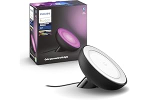 Philips Hue White & Color Ambiance, lampe Bloom, 4ème génération - Noir, compatible Bluetooth, fonctionne avec Alexa, Google Assistant et Apple Homekit