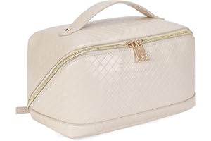 Telena Kosmetyczka damska ze skóry PU, podróżna kosmetyczka, torba na pranie, do makijażu, organizer do walizki, 1-beżowy, Einheitsgröße, Kosmetyczka