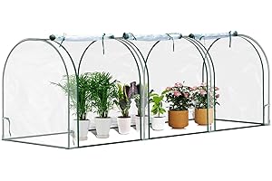 Hebitod Greenhouse, small, PVC transparent 270 x 90 x 90 cm, plant cultivation, plant house, weatherproof and winter protection, for garden or balcony