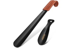 NINEMAX Calzador De Zapatos Largo, Calzador Largo Metalico 42cm, Calzador De Zapatos Corto Viaje 19cm, para Personas Mayores Mujer Hombre