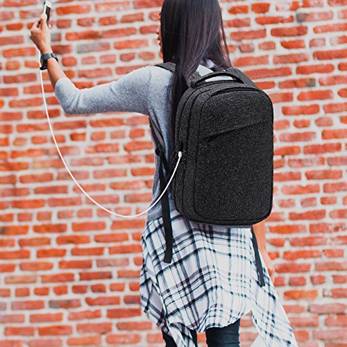 Wasserdicht Rucksack mit USB-aansluiting -Evershop Universal 15 6 Zoll Laptoptasche Diebstahlsicherung kratzfester Slim Backpack f  r Business School 