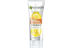 Garnier Vitamin C + Serum Face Wash Visibly Brighter Skin in Just 1 Wash Gentle cleanser for Skin Brightening & Tan Removal For dry, oily, sensitive skin Facewash for Women & Men 100gm