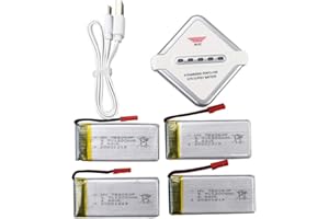 ZYGY 4PCS 3.7V 1200mah lithium battery with 4 in 1 charger for SP650 aerial photography UAV quadcopter spare parts rc helicopter battery