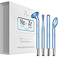 NuDerma FUSION Wand 4-Piece Set - Neon & Argon fusion glass applicators for Nuderma - Compatible with all NuDerma systems ââ‚¬â€œ High Frequency Upgraded FUSION Wand Set ââ‚¬â€œSkin Tightening