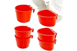 VANDANCOOP 6Pcs Hanging bird feeder for cage Poultry Cage Cups With hook and spring For Both Food, Grit Or Water Bird Cage Feeder Cups (plastic, 6pcs)