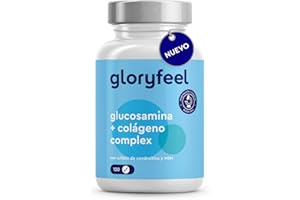 GLORYFEEL Glucosamina Condroitina 1000mg* - Con MSM, Colágeno, Ácido hialurónico y Boswellia - Combinación ideal para tu cuerpo sin OMG - 120 Tabletas - Probado en Laboratorio en Alemania