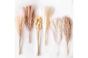 MODURIO 110 Pcs Artificial Pampas Grass Decoration – Dried Flower Bouquet for Vases, Crafts & Home Décor – Ideal for Weddings, Living Rooms & DIY Arrangements