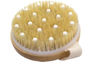 Ana Wiz TM - Cepillo de desintoxicación linfático con cerdas naturales de jabalí y nódulos de goma