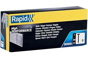 Rapid Nägel Typ 8, 20mm Stauchkopfnägel 18Ga, 5.000 Stk. Grosspackung, für tacker, druckluftnagler und elektronagler