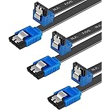 SATA Cable III, Benfei 3 Pack SATA Cable III 6Gbps 90 Degree Right Angle with Locking Latch 18 Inch for SATA HDD, SSD, CD Dri