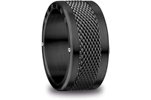 BERING Unisex Ring in schwarz - Arctic Symphony Collection aus Edelstahl - Arve
