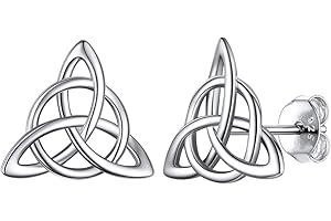 CHICSILVER 925 srebro celtycki węzeł kolczyki dla kobiet pozłacane/różowe złoto irlandzka ochrona biżuteria hipoalergiczny kolczyk (z pudełkiem na prezent), Srebro szterlingowe