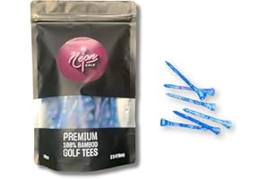 Neon Golf 100% Bamboo Graffiti Golf Tees - 70mm, Pack of 100 - Neon Pink, Neon Green, Neon Orange & Neon Blue