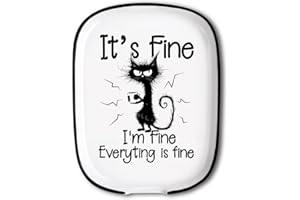 ANATTASOUL Ceramic Spoon Rest for Stove Top Cat Pattern 4.52"x5.9" Large Spoon Holder, Heat Resistant Utensil Holder Kitchen Counter Decor for Cooking Lover