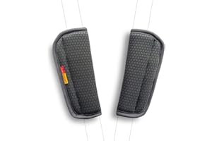 SeedFuture Copri Cinture di Sicurezza per Passeggino Macchiato Nero 2 Pezzi, Universale e Regolabile Cuscino per la Tracolla della Carrozzina con Velcro per Neonati, Copricintura per Passeggino