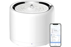 PETKIT Pompa dell'acqua Senza Fili, Fontana Intelligente per Gatti e Cani, Rivestimento in Acciaio Inossidabile, non Facile da Nascondere Batteri