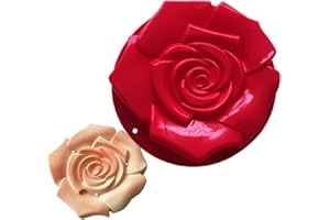 Joyeee Silicone Cottura Stampi Antiaderente, Stampo per Torta in Silicone a Forma di Rosa Fiore, 30cm, Stampo in Silicone per Torte, Muffin, Pane, Crostate, Torte di Compleanno