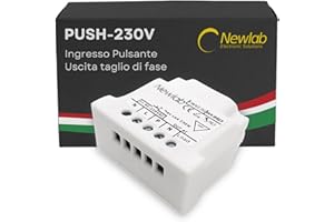 AstraLED - Dimmer triac 220V taglio di fase - Newlab PUSH-230V - Regola l'intensità della luce di lampadine led e lampadine incandescenza senza modificare l'impianto di illuminazione - L704MB09T1A01