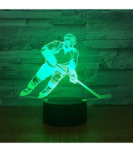 CooPark Luce Notturna 3D Hockey Su Ghiaccio Per Bambini Con Telecomando – 16 Colori LED, Effetto Ottico, Regalo Sportivo Per Compleanno E Natale - 2