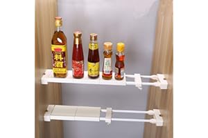 HOMIXES DIY Mensola Armadio Regolabile Estensibile Scaffale Telescopico Separatori per Armadio Rack di stoccaggio per Frigoriferi Bagni Credenze