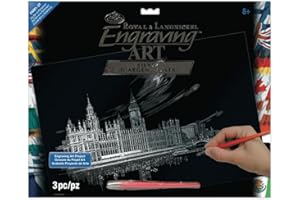 Royal & Langnickel FAM-1 - Engraving Art/Kratzbilder, DIN A3, Big Ben und Parlament, silber