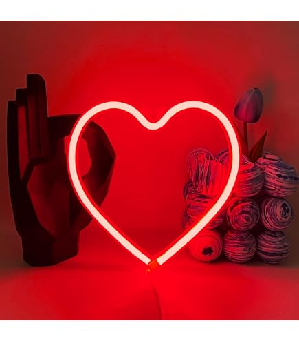 LED Herz Neonschild – Pink/blau, 24x21 Cm, Batterie- Oder USB-betrieben – Deko Für Zimmer, Geschenk Für Mama & Mädchen