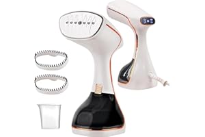 OKYUK Steamer Dampfglätter 1800W, Tragbarer Dampfglätter Konstante, Hemdenbügler, 320ml Dampfbügeleisen Tank, mit 2 Dampfbürste, für Zuhause, Büro, Reisen, Steam Iron Faltenentferner (Weiß)