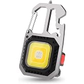OBEISN Mini LED el feneri, 500 l&uuml;men, LED anahtarlık, taşınabilir el feneri, 7 ışık modu, TYPE-C, şarj edilebilir manyetik ay
