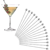 uxcell 10 stuzzicadenti da cocktail in acciaio inox, 10 cm, per