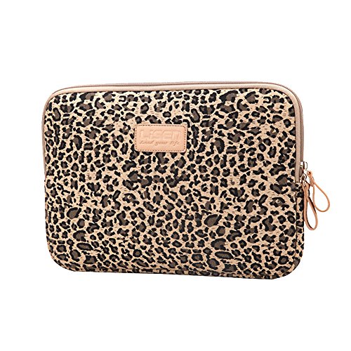 Leopard Print Laptop Notebook MacBook iPad Case Bag Sleeves, 15 Inch Cover Sleeve Bag for MacBook/Laptops/Notebooks/Ultrabooks/Netbooks,Brown