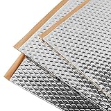Propiedades del aislamiento acústico: espesor nominal: 2 mm; superficie total 3,4 m2; número de hojas por pack: 9 uds.; dimensiones nominales de lámina: 75 x 50 cm. Rodillo no incluido.