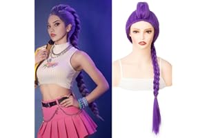 PARXITN Cosplay peruka Demon Hunters Rumi, długa, fioletowa, na Halloween, imprezę, karnawał, dla kobiet i dziewcząt