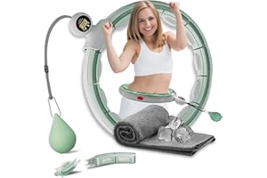 K-MART Cerceau lesté Infinity Intelligent avec Compteur 55,9-111,8 cm - Cerceaux 2 en 1 pour abdominaux - Équipement d'exercice réglable