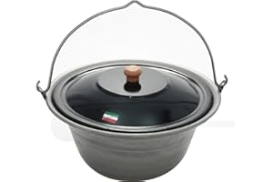 GRILLPLANET Gulaschkessel 15 Liter Eisen und Deckel, original in Ungarn hergestellt