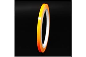 ‎FINEST FOLIA Finest Folia Decorative Shiny Strips for Car, Motorcycle, Boat, Model Making, Silver, Chrome, 10 Metres, neon orange