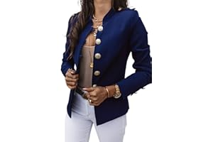 Freenfitmall Blazers de manga larga para mujer, traje de negocios, oficina, trabajo, chaqueta larga con frente abierto, talla XXL