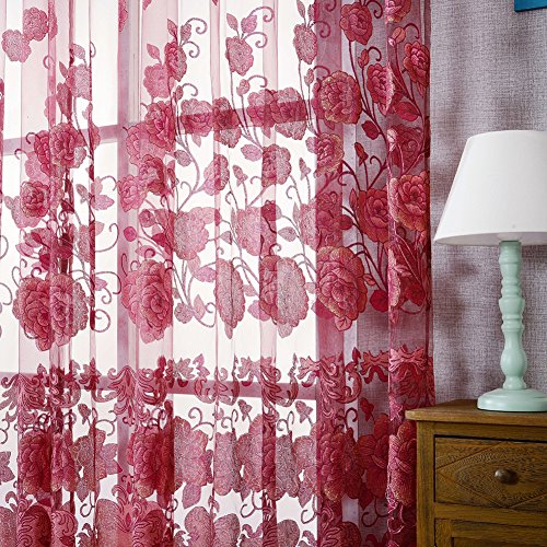 Brightup 250x100cm Moderne Jacquard Blüten Vorhang Voile Vorhang mit Ösen - 3