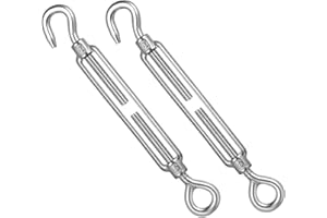 RunXinDa 2 Stück Spannschloss M8 Edelstahl Drahtspanner, Spannschlösser Edelstahl, Drahtseil Spanner, Verstellbare Spannschloss Draht Spanner, Spannhaken Seilspanner mit Haken