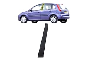 SOLARIS Rear Left Door Pillar Moulding Trim Fits Ford Fiesta Mk5 2001 to 2010, Black, ABS, Painted