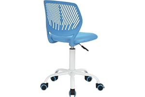 FurnitureR Krzesła obrotowe do jadalni, 1 szt., krzesło kuchenne, tapicerowane krzesło, krzesło obrotowe, wygodne krzesło z kółkami, oparcie, krzesło bez rękawów do jadalni, salonu, niebieskie, M