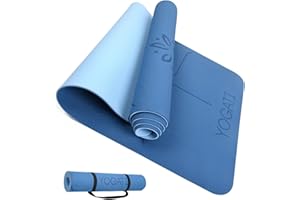 YOGATI Esterilla Yoga con Correa. Esterilla Yoga Antideslizante. Esterilla Fitness Ideal para Gym o casa. Esterilla Pilates Gruesa. Esterilla Deporte para Mujeres y Hombres. Yoga Mat.