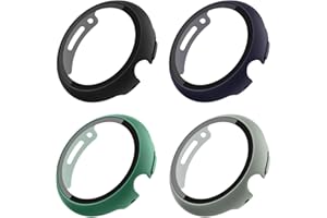 OUMIDA 4 Pack Cases for Google Pixel Watch 3/2/1 41mm Screen Protector, 9H Tempered Glass Film Hard PC Bumper Full Coverage Scratch Resistant Bumper Protective Replacement Cover
